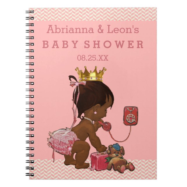 Cuaderno Libro de invitados de Baby Shower Ethnic Princess  (Frente)