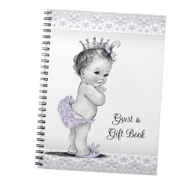 Cuaderno Libro de invitados de Baby Shower Lavender Purple