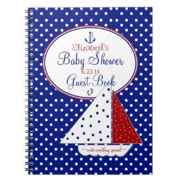 Cuaderno Libro de invitados de Baby Shower Nautical -