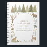 Cuaderno Libro de invitados de Baby Shower Woodland Forest<br><div class="desc">Invitar a sus seres queridos a que se inscriban y dejen un mensaje dulce en su ducha de bebé con el libro de invitados,  que incluye animales de bosque ilustrados.</div>