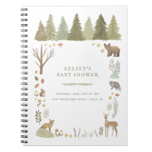 Cuaderno Libro de invitados de Baby Shower Woodland Forest 