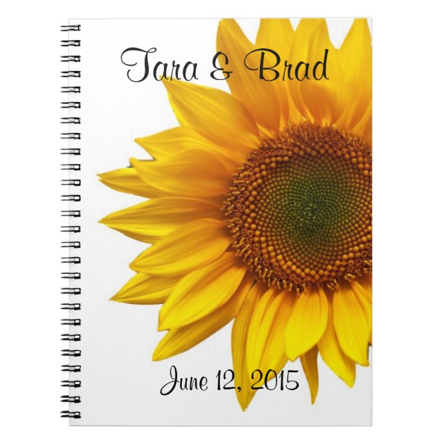 Cuaderno Libro de invitados de boda de girasol bonito (Frente)