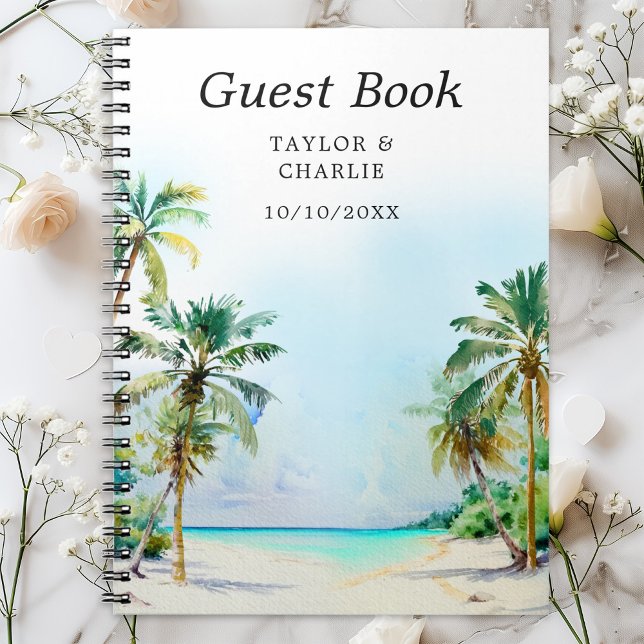 Cuaderno Libro de invitados de boda en destino de playa tro (Subido por el creador)