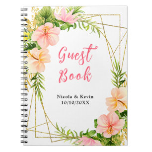 Cuaderno Libro de invitados de boda floral de jungla tropic