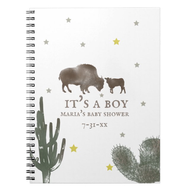 Cuaderno Libro de invitados de Buffalo Baby Shower (Frente)