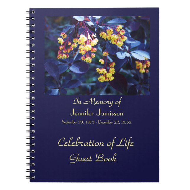 Cuaderno Libro de invitados de Celebration Life, Flores ama (Frente)