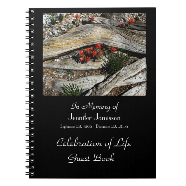 Cuaderno Libro de invitados de Celebration Life, Madera de  (Frente)