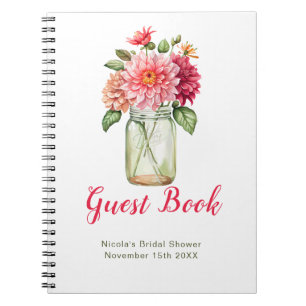 Cuaderno Libro de invitados de desayuno nupcial en tarro de