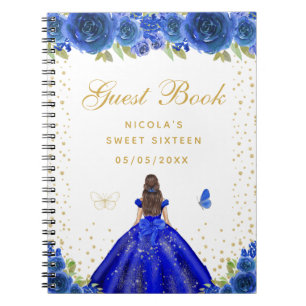 Cuaderno Libro de invitados de dulces dieciséis de florales