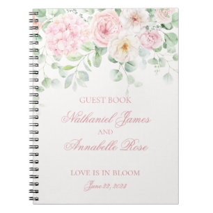 Cuaderno Libro de invitados de Floral de Blooms Rosa Hydran