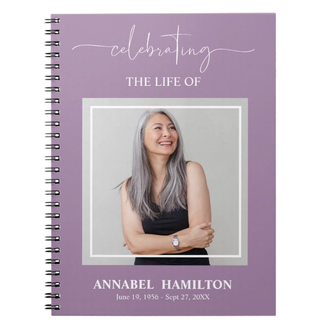 Cuaderno Libro de invitados de fotografía en un funeral sim (Frente)