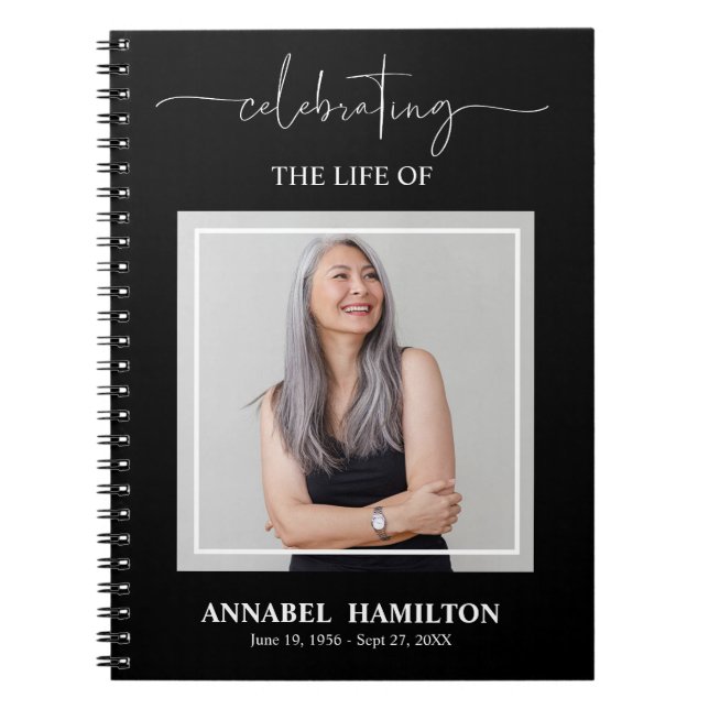 Cuaderno Libro de invitados de fotografía en un funeral sim (Frente)