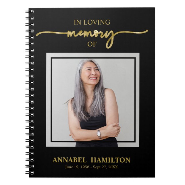 Cuaderno Libro de invitados de fotografía en un funeral sim (Frente)