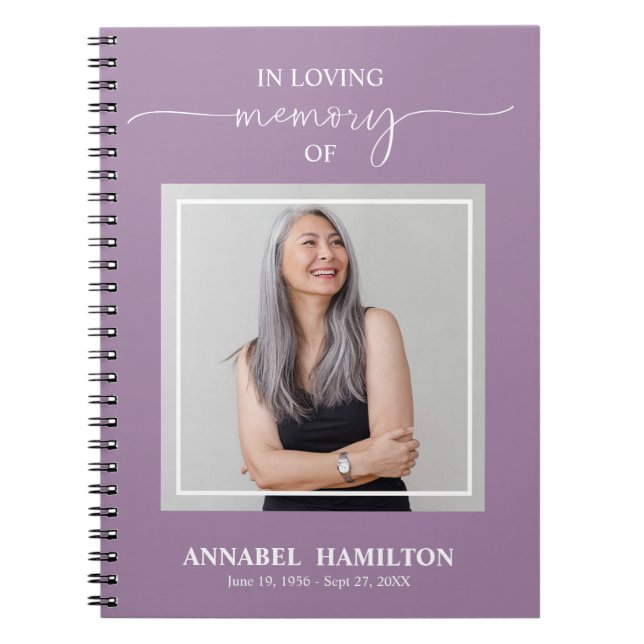 Cuaderno Libro de invitados de fotografía en un funeral sim (Frente)