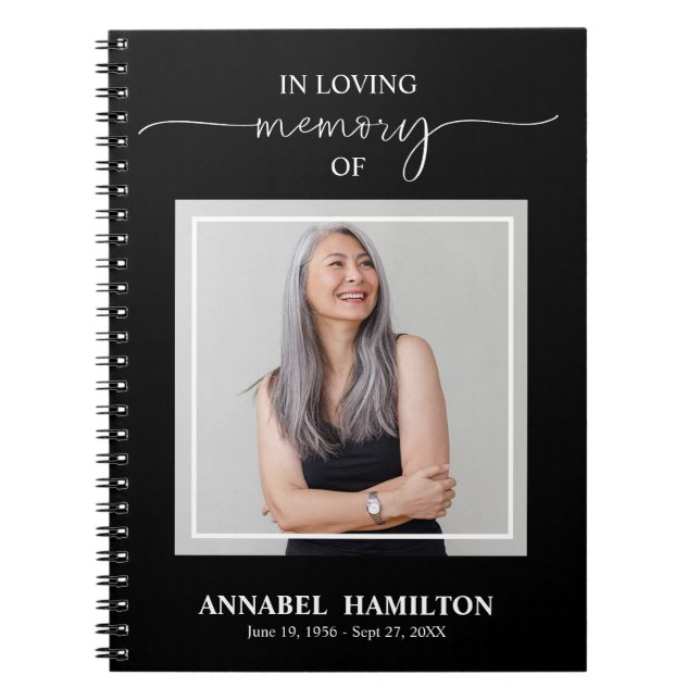 Cuaderno Libro de invitados de fotografía en un funeral sim (Frente)