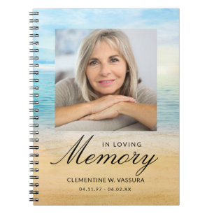 Cuaderno Libro de invitados de fotos de funeral con tema de