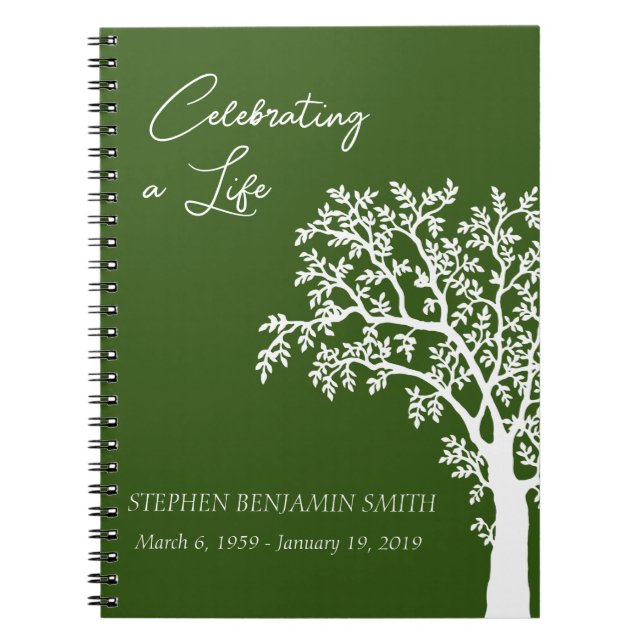 Cuaderno Libro de invitados de la Celebración de la Vida en (Frente)