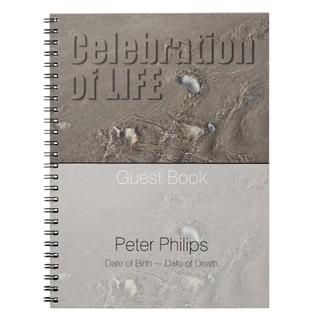 Cuaderno Libro De Invitados De La Celebración Sand 1 De Lif (Frente)