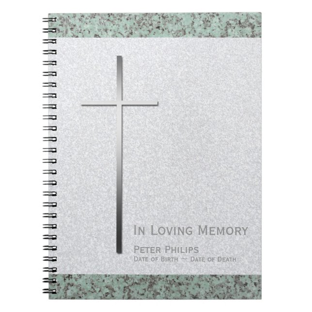 Cuaderno Libro De Invitados De La Cruz metalizado 2 Funeral (Frente)