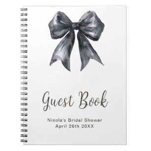 Cuaderno Libro de invitados de la ducha de novia con lazo c