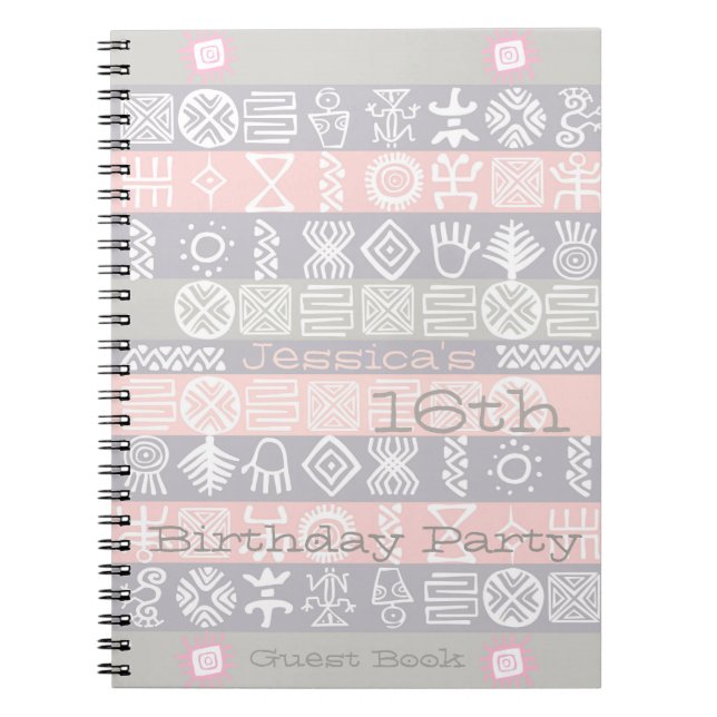 Cuaderno Libro de invitados de la fiesta de cumpleaños 16 d (Frente)
