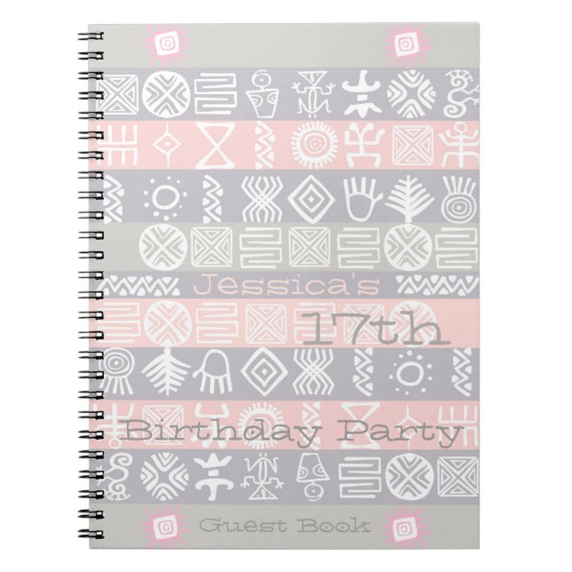 Cuaderno Libro de invitados de la fiesta de cumpleaños 17 d (Frente)