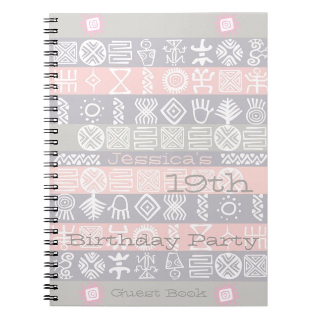 Cuaderno Libro de invitados de la fiesta de cumpleaños 19 d (Frente)