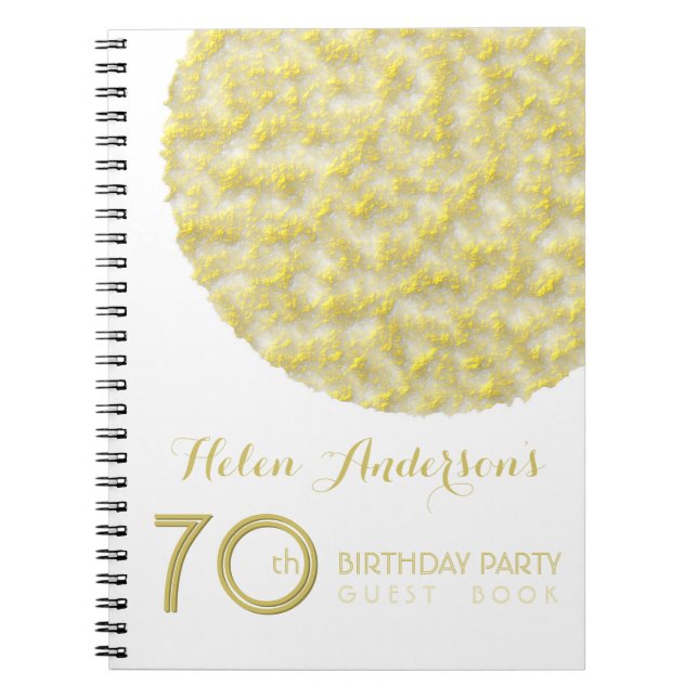 Cuaderno Libro de invitados de la fiesta de cumpleaños 70 d (Frente)