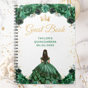 Cuaderno Libro de invitados de la Princesa Verde Oscura Qui