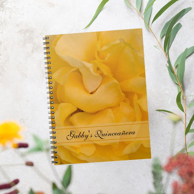 Cuaderno Libro de invitados de la Rosa Amarilla Quinceañera (Subido por el creador)