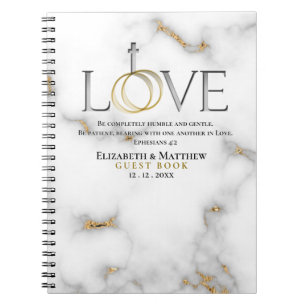 Cuaderno Libro de invitados de Love Scripting Ephesian 4:2
