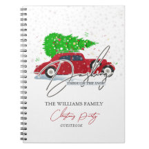 Libro de Invitados de Navidad con Coche Rojo Corri