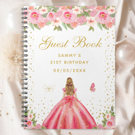 Cuaderno Libro de invitados de Princesa Princesa Floral Ros