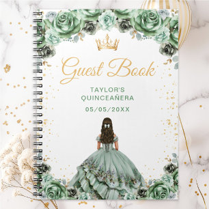 Cuaderno Libro de invitados de Quinceañera de la princesa v