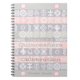 Cuaderno Libro de invitados de Quinceañera, moda de Boho, e