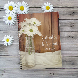 Cuaderno Libro de invitados de White Daisies Bottle Barn Bo