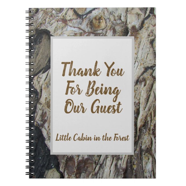 Cuaderno Libro de invitados Driftwood Grain Photo Rustic Wo (Frente)