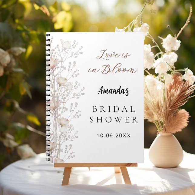 Cuaderno Libro de invitados ducha de novia flores silvestre (Subido por el creador)