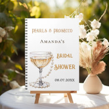 Libro de invitados ducha de novia perl prosecco