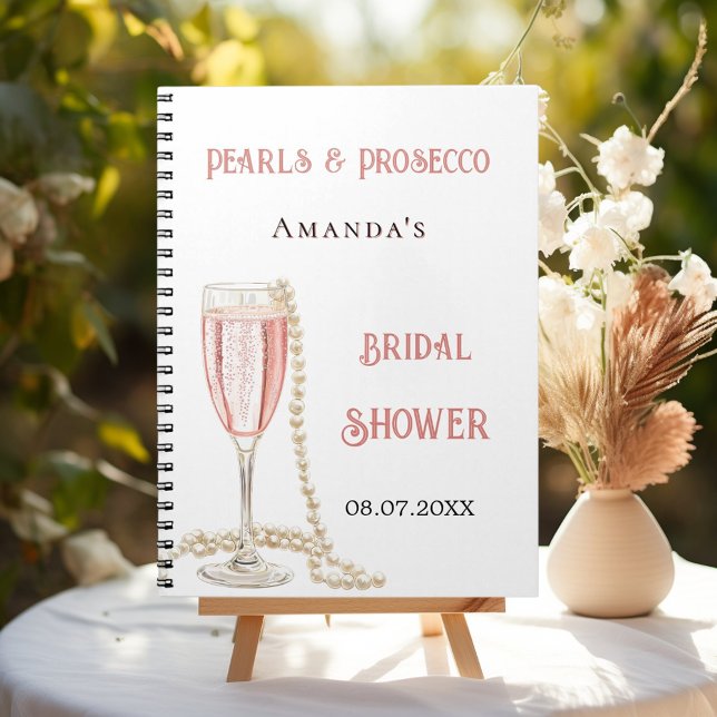 Cuaderno Libro de invitados ducha de novia perlas rosas pro (Subido por el creador)