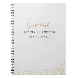Cuaderno Libro de invitados editable glam faux gold purpuri