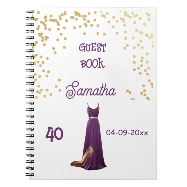 Cuaderno Libro de invitados en espiral 40.º cumpleaños (Frente)