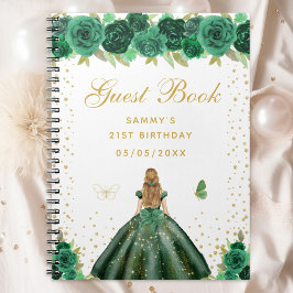 Cuaderno Libro de invitados Green Floral Blonde Hair Prince