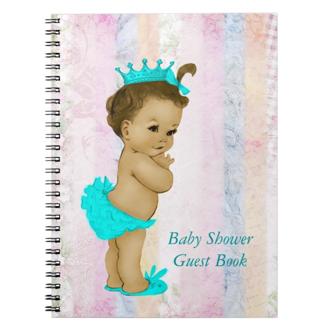 Cuaderno Libro de invitados para baby shower con arcoíris p (Frente)