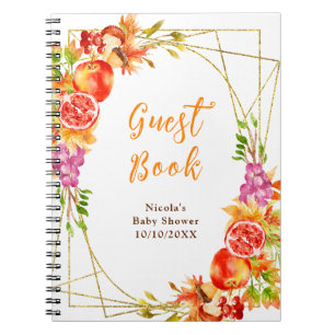 Cuaderno Libro de invitados para baby shower de cosecha de 