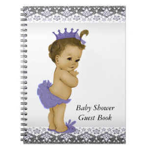 Cuaderno Libro de invitados para baby shower de lavanda púr