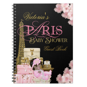 Cuaderno Libro de invitados para baby shower de París