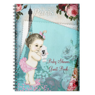Cuaderno Libro de invitados para baby shower de París