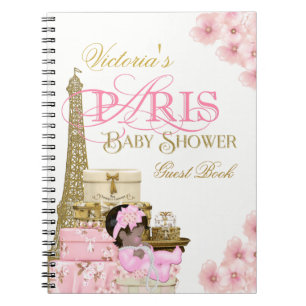 Cuaderno Libro de invitados para baby shower de París