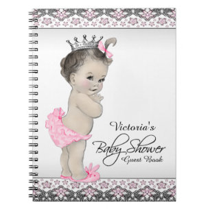 Cuaderno Libro de invitados para baby shower de princesa